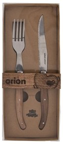 Прибори за хранене от неръждаема стомана в сребрист и естествен цвят, 2 бр. – Orion