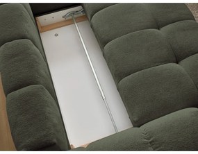 Зелен шенилов сгъваем/с място за съхранение ъглов диван (десен ъгъл/L форма) Everest – Bobochic Paris