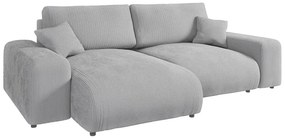 Светлосив ъглов диван от рипсено кадифе (променлив) Justin – Ropez