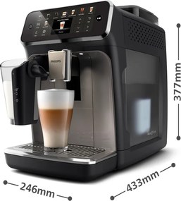 Кафеавтомат Philips EP5549/70 LatteGo, 1500W, 15 bar, 1.8 л, 20 напитки, Керамична мелачка с 12 нива, TFT, AquaClean, SilentBrew, AromaExtract, ExtraShot, Черен/Бежов
