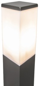 Модерна лампа за стълб за външен монтаж тъмно сива с опал 80 см IP44 - Malios