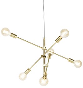 Интелигентна висяща лампа месинг 6-светлина с Wi-Fi G95 - Sydney