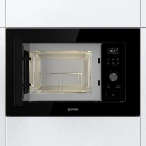 Микровълнова фурна за вграждане Gorenje BM201AG1BG, 20 л, 1000 W, 5 нива, Грил, 15 програми, Размразяване, Touch Screen, Черен