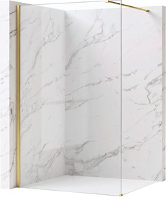 Параван за душ Rea Flexi Transparent / Brush Gold 90