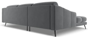 Сив кадифен ъглов диван (ляв ъгъл) Nalu – Makamii