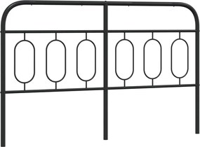 377150 vidaXL Метална резервна табла за легло, черна, 140 см
