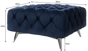 Тъмносиня кадифена табуретка Chelsea – Ropez