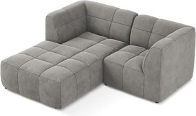 Сив кадифен ъглов диван (ляв ъгъл) Aloha – Makamii