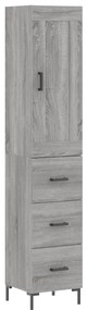 3200199 vidaXL Висок шкаф, сив сонома, 34,5x34x180 см, инженерно дърво