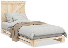 3281550 vidaXL Рамка за легло с табла, 90x200 см, борово дърво масив