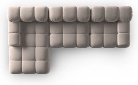 Светлокафяв кадифен модулен ъглов диван (ляв ъгъл) Bellis – Micadoni