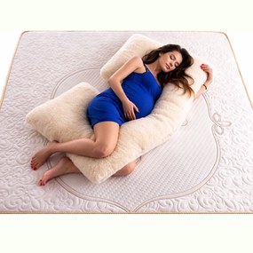 Възглавница за бременни с вълнен калъф и пълнеж Medico Wool Double