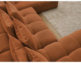 Теракотен шенилов сгъваем/с място за съхранение ъглов диван (десен ъгъл/U форма) Everest – Bobochic Paris
