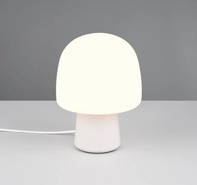 Бяла настолна лампа със стъклен абажур (височина 27 cm) Steen – Trio