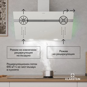 Klarstein Alina абсорбатор | 90 cm | 615 m³/h | Тих | ЕЕK A