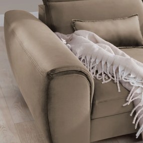 Светлокафяв кадифен разтегателен ъглов диван с място за съхранение (десен ъгъл) Foble – ELTAP