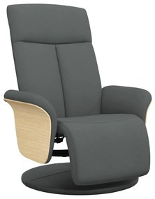 356522 vidaXL Реклайнер стол с поставка за крака, тъмносив, плат
