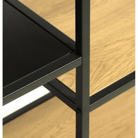 Библиотека от декор от дъб в черен и естествен цвят 80x146x35 cm Altino – Unique Furniture