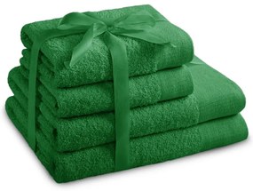 Зелени памучни хавлии и кърпи за баня в комплект от 4 бр. от тери Amari – Restilo