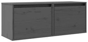 813440 vidaXL Стенни шкафове, 2 бр, сиви, 45x30x35 см, бор масив