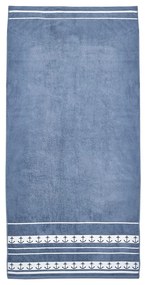 Синя памучна плажна кърпа 90x180 cm Anchors – Catherine Lansfield