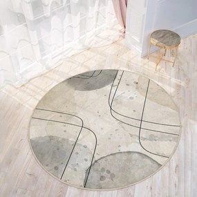 Бежов кръгъл килим подходящ за пране ø 120 cm Simple Lines – Mila Home
