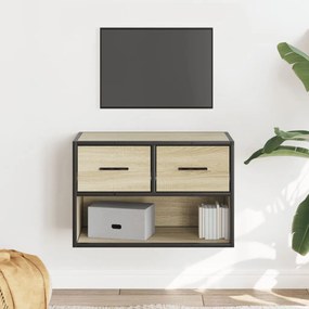 848910 vidaXL ТB шкаф, сонома дъб, 60x31x39,5 см, инженерно дърво и метал