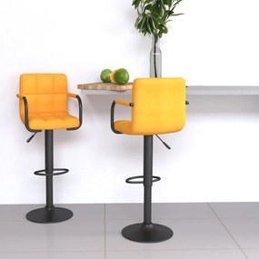 334642 vidaXL Бар табуретки, 2 бр, горчица, текстил