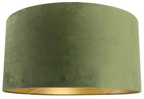 Кадифен абажур зелен 50/50/25 със златист интериор