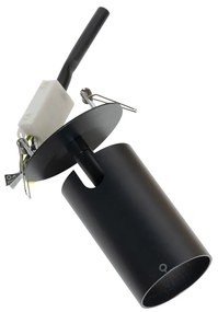 Модерен вграден прожектор черен GU10 50mm - Chels