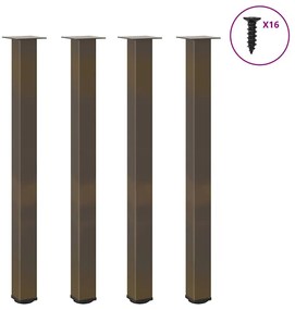 4012483 vidaXL Крака за бар маса, 4 бр., естествена стомана, 110-112 см, стомана