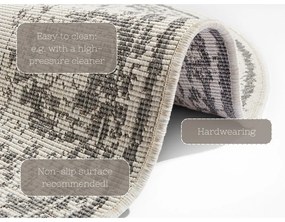 Сив и кремав килим за открито, ø 140 cm Borbon - NORTHRUGS