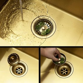 Стоманена мивка Leo 50 BRUSH GOLD