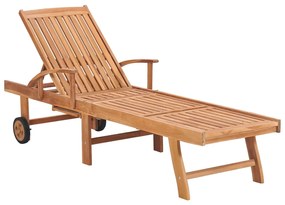 3073175 vidaXL Шезлонги с масичка и шалтета, 2 бр, тиково дърво масив