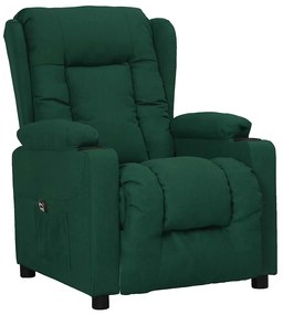 3093429 vidaXL Изправящ стол, тъмнозелен, текстил