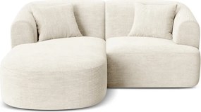 Бежов ъглов диван от рипсено кадифе (ляв ъгъл) Campi – Cosmopolitan Design