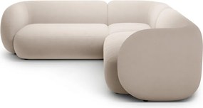 Бежов кадифен ъглов диван Kate – Micadoni