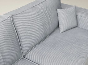 Сив сгъваем/с място за съхранение ъглов диван от рипсено кадифе (ляв ъгъл/L форма) Tonga – Maison de Rêve