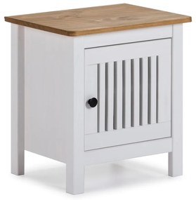 Бяла дървена нощна масичка Bruna - Marckeric