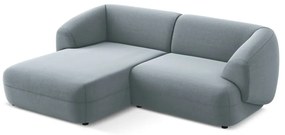 Светлосин кадифен ъглов диван (ляв ъгъл) Moana – Makamii