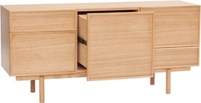 Нисък скрин от декор от дъб в естествен цвят 140x65 cm Cube – Hübsch