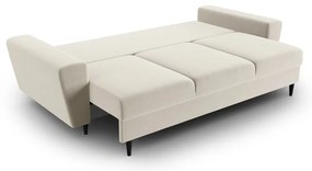 Бежов кадифен разтегателен диван с място за съхранение 235 cm Kyoto – Cosmopolitan Design