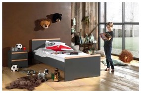 Тъмносиво детско нощно шкафче London – Vipack