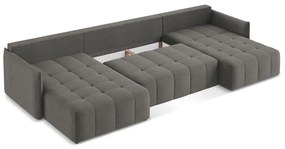 Тъмносив разтегателен ъглов диван с място за съхранение (U форма) Moku – Makamii