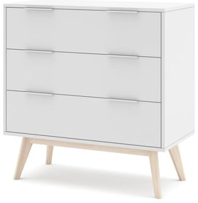 Бял нисък скрин с чекмеджета 80x83 cm Campus - Marckeric