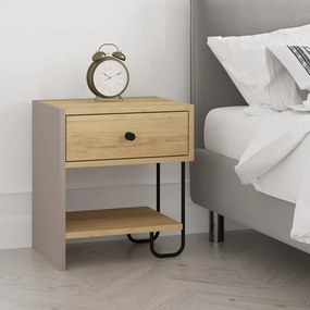 Нощно шкафче в дъбов декор с рафтове Saturne - Marckeric