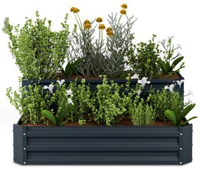 Blumfeldt High Grow повдигната леха, 2 нива, устойчива на атмосферни влияния, устойчива на ръжда, здрава, 405 литра