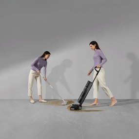 Вертикална прахосмукачка DREAME H12 Pro HHR25A, 300W, 0.7/0.9 л, 3 режима, 35 мин, Мокро/сухо, Гласови известия, LED, Автоматично сушене на мопа, Черен/сив