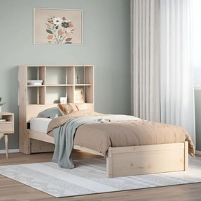 3322387 vidaXL Легло с рафтове за книги, без матрак, 90x200 см, бор масив