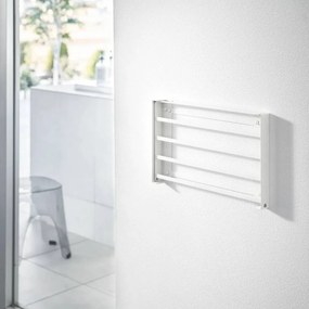 Стенен стоманен рафт за баня в матово бял цвят Tower – YAMAZAKI